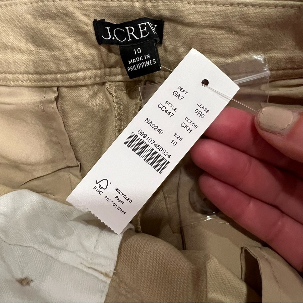 New! J. Crew Full-length wide-leg trouser in cotton blend Tan Khaki Size 10 #L07 - Picture 9 of 13
